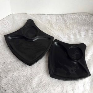 COPY - Black Melamine Snack Plates